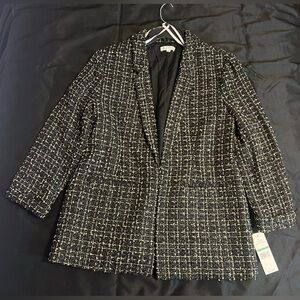 NWT Nanette Lepore Black and Gold Tweed Jacket